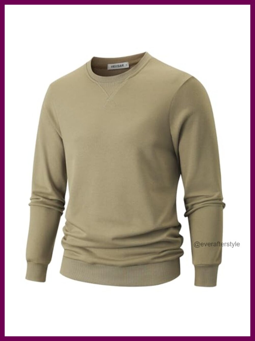 Men's Crewneck Sweatshirt Cotton-Blend Long Sleeve Pullover